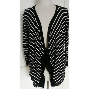 Teaspoon black/white Striped open Cardigan